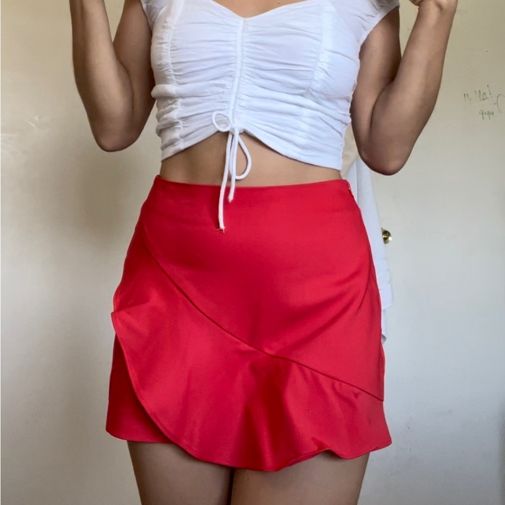 Red Ruffle Skort Zara - Picture 3 of 3